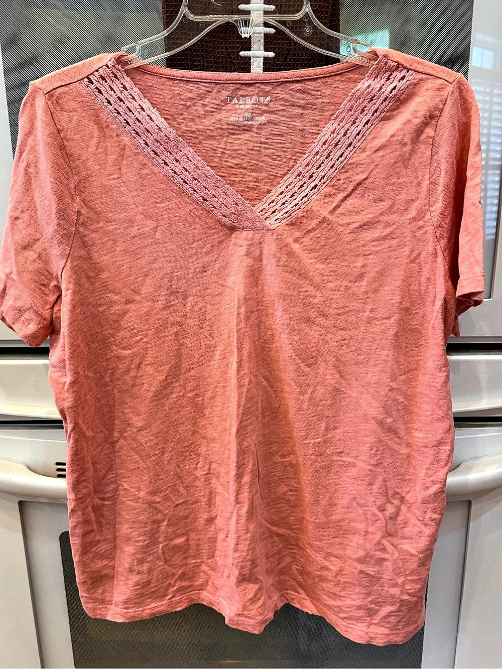 Talbot’s Peach Pink Short Sleeve V-Neck Top